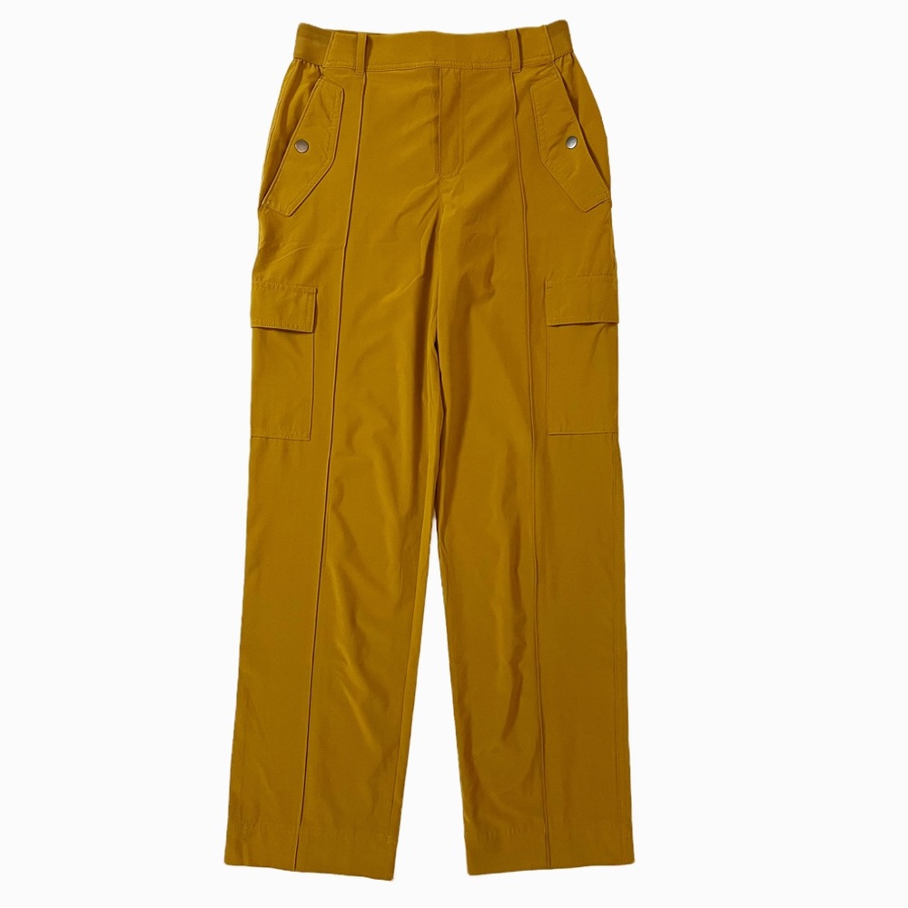 SOLD Athleta Vienna High-Rise Straight Leg Cargo Pant Brass Yellow Gold 2 - Picture 2 of 9